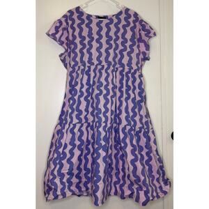 Nooworks Purple Squiggle Frida Dress 4X Great condition